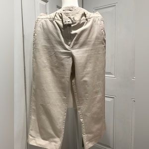 🌹🌹🌹Woman’s High Rise 100% Cream/Off White Cotton Four Pockets Capris, 10